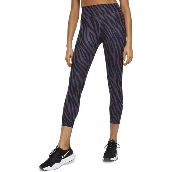 Nike Women's One Icon Clash Printed Cropped Training Tights DC5276-573 Small New - Picture 1 of 5